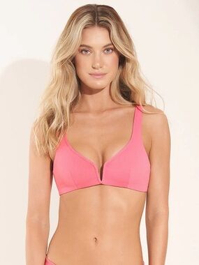 NWOT Maaji Lipstick Rose V-Wire Bralette Bikini Top - Lipstick Rose Pink small